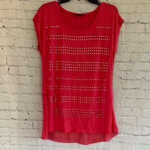 B.L.E.U Faux Studded Women's Salmon Color Top